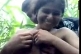 Indian DESI girl in forest getting naked video xxx sex video